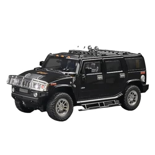 SYYANFEI Auto Modell Maßstab 1:18 Für Maßstab H2 Hummer Offroad-Legierung Diecast-Miniaturautos Mit Leichter Musik Spielzeug-Erwachsenenkollektion Jungen Mädchen Geschen(Schwarz) von SYYANFEI