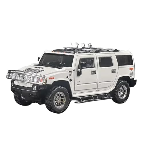 SYYANFEI Auto Modell Maßstab 1:18 Für Maßstab H2 Hummer Offroad-Legierung Diecast-Miniaturautos Mit Leichter Musik Spielzeug-Erwachsenenkollektion Jungen Mädchen Geschen(Weiß) von SYYANFEI