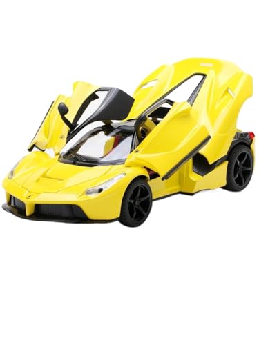 SYYANFEI Auto Modell Maßstab 1:22 Für Maßstabsgetreue Modell-Spielzeugornamente Aus Druckguss-Metall Cabrio Ferrari Lafa Supersportwagen-Legierung Jungen Mädchen Geschen(Yellow) von SYYANFEI