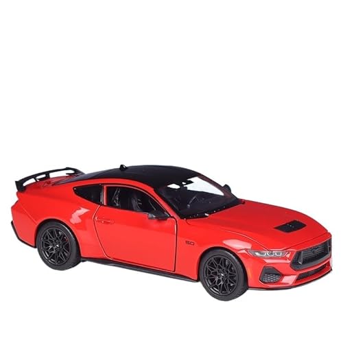 SYYANFEI Auto Modell Maßstab 1:25 Druckguss-Metall-Sonderedition Ford Mustang GT 2024 Klassischer Sportwagen Legierungsautomodell Sammlerdisplay Jungen Mädchen Geschen(Rot) von SYYANFEI