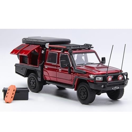 SYYANFEI Auto Modell Maßstab 1:64 Für Aus Druckgussmetall Toyota Landcruiser J78 Land Cruiser Legierung Automodell Für Erwachsene Sammlerqualität Jungen Mädchen Geschen(Rot) von SYYANFEI