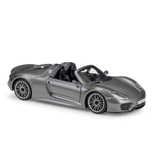 SYYANFEI Auto Modell Porsche 918 718 Cabrio Aus Druckgussmetall Maßstab 1:24 Legierungsautomodell Spielzeugliebhaber Sammlerstücke Souvenirs Ornamente Jungen Mädchen Geschen(Gray) von SYYANFEI