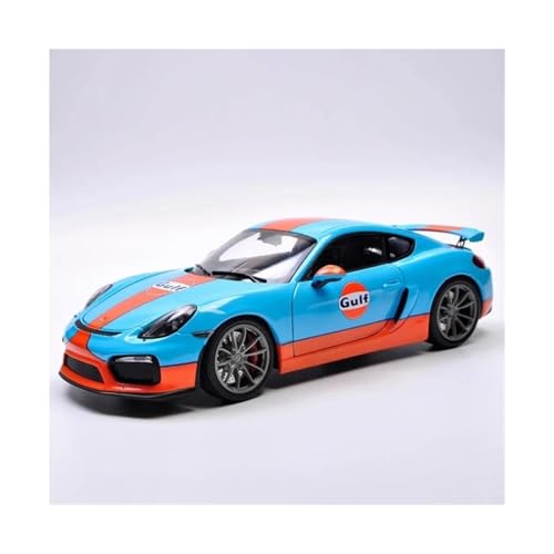 SYYANFEI Guss Auto Modell Maßstab 1:18 für Porsche Cayman GT4 Supercar, Metall-Finish, Miniatur-Fahrzeugsammlung Metallornamente Fahrzeuge spielzeugauto(Blau) von SYYANFEI