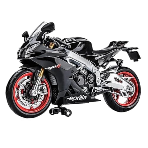 SYYANFEI Mini Alloy Motorrad Model 1/12 für Aprilia RSV4 RR1000 Legierung Druckguss Motorrad Modell Serie Spielzeug Geschenk Druckguss-Nachbildung(Schwarz) von SYYANFEI