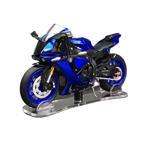 SYYANFEI Mini Alloy Motorrad Model 1/18 Für cm ModeYZF-R1 Deluxe Hochleistungsmotorrad-Druckguss-Spielzeugmodell Motorradrennen Mit Vitrine Druckguss-Nachbildung(Blau) von SYYANFEI