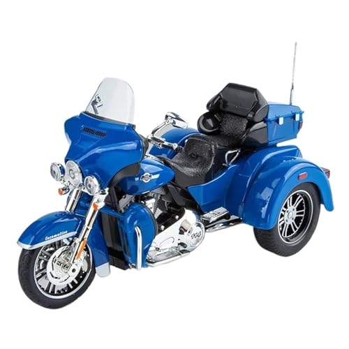 SYYANFEI Mini Alloy Motorrad Model 1/9 Für Motor Dreirad Modell Auto Spielzeug Legierung Diecast Motorrad Sound Licht Zurückziehen Metall Körper Gummi Reifen Druckguss-Nachbildung(Blau) von SYYANFEI