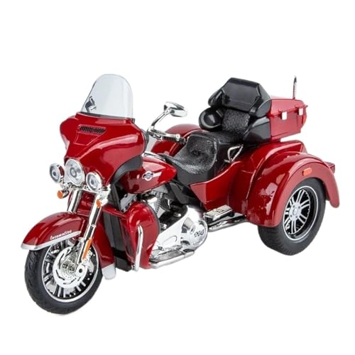 SYYANFEI Mini Alloy Motorrad Model 1/9 Für Motor Dreirad Modell Auto Spielzeug Legierung Diecast Motorrad Sound Licht Zurückziehen Metall Körper Gummi Reifen Druckguss-Nachbildung(Rot) von SYYANFEI