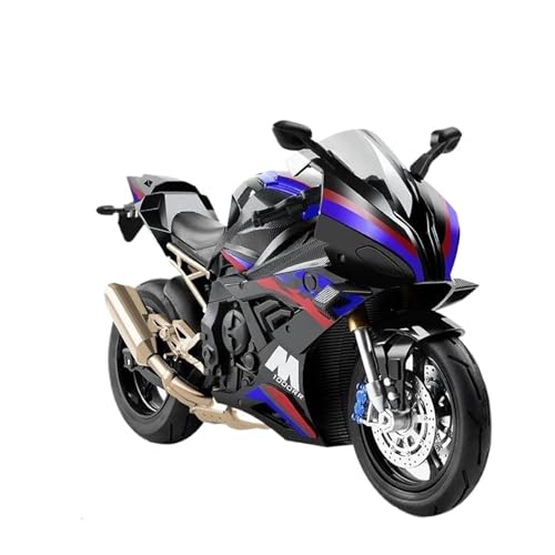 SYYANFEI Mini Alloy Motorrad Model 1:10 Für BMW S1000RR Simulation Legierung Motorrad Modell Stoßdämpfer Sound Und Licht Sammlung Spielzeug Auto Kind Geschenk M63 Druckguss-Nachbildung(Schwarz) von SYYANFEI