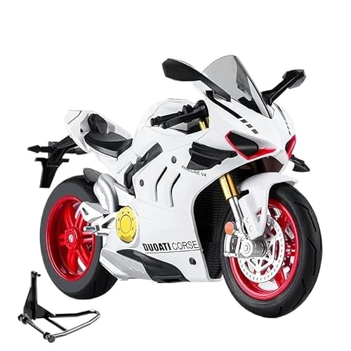 SYYANFEI Mini Alloy Motorrad Model 1:10 Für Kawasaki H2R Ninja S1000RR Legierung Druckguss Motorrad Fahrzeug Modell Serie Druckguss-Nachbildung(Weiß) von SYYANFEI