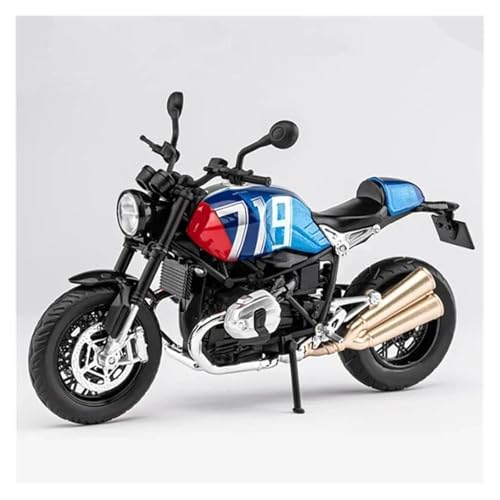 SYYANFEI Mini Alloy Motorrad Model 1:12 BMW Latte Retro Nine T Straßenauto Legierung Retro Sport Motorrad Modell Druckguss MetallKinder Spielzeug Geschenk Druckguss-Nachbildung(Blau) von SYYANFEI