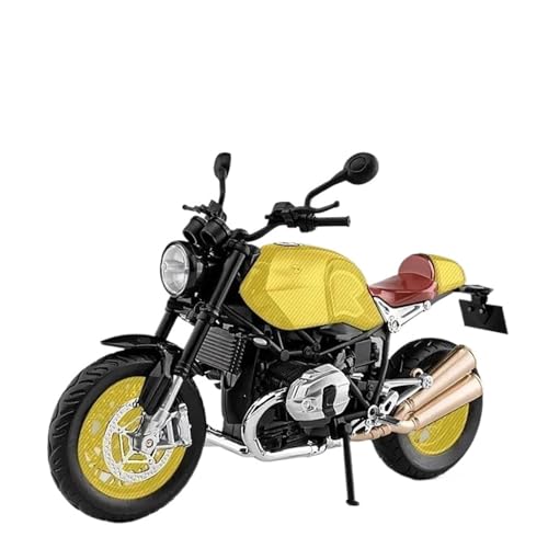 SYYANFEI Mini Alloy Motorrad Model 1:12 BMW Latte Retro Nine T Straßenauto Legierung Retro Sport Motorrad Modell Druckguss MetallKinder Spielzeug Geschenk Druckguss-Nachbildung(Yellow) von SYYANFEI