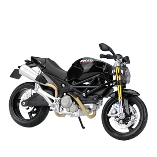 SYYANFEI Mini Alloy Motorrad Model 1:12 Für Ducati Monster 696 Legierung Rennwagen Motorrad Modell Spielzeug Kindergeschenke Druckguss-Nachbildung(Schwarz) von SYYANFEI