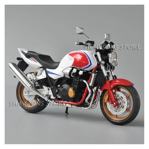 SYYANFEI Mini Alloy Motorrad Model 1:12 Für Maßstabsgetreues Druckguss-Modell, Motorrad-Spielzeug, CB1300SF, Straßenmotorrad, Miniatur-Nachbildung, Sammlerstück Druckguss-Nachbildung(Weiß) von SYYANFEI