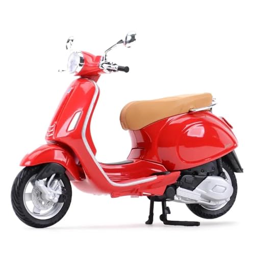 SYYANFEI Mini Alloy Motorrad Model 1:12 Für Piaggio Vespa Primavera 150, Statische Druckgussfahrzeuge, Sammlerstücke, Hobbys, Motorradmodell, Spielzeug Druckguss-Nachbildung(Rot) von SYYANFEI