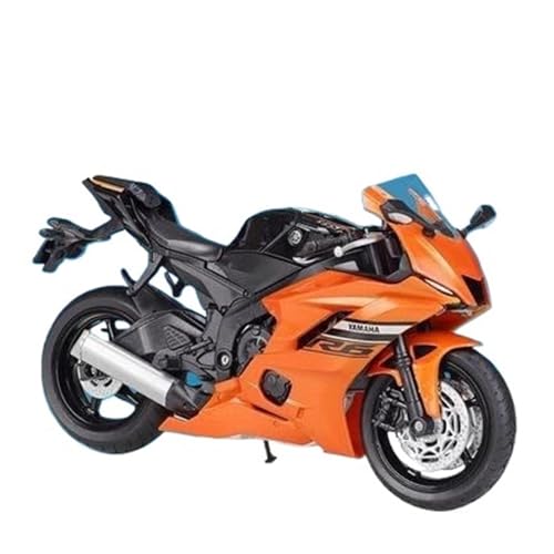 SYYANFEI Mini Alloy Motorrad Model 1:12 Für Yamaha YZF-R6 Legierung Rennmotorrad Druckguss-Metallmodell Sammlerstücke Kinderspielzeug Geschenke Druckguss-Nachbildung(Orange) von SYYANFEI