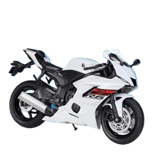 SYYANFEI Mini Alloy Motorrad Model 1:12 Für Yamaha YZF-R6 Legierung Rennwagen Modell Simulation Serie Kinderspielzeug Geschenke Druckguss-Nachbildung(Weiß) von SYYANFEI