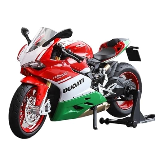 SYYANFEI Mini Alloy Motorrad Model 1:12 für Ducati 1199 Legierungsdruckguss-Motorradmodell, Spielzeugfahrzeug-Sammlung Sound und Licht Off-Road-Autocycle Druckguss-Nachbildung von SYYANFEI