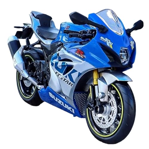 SYYANFEI Mini Alloy Motorrad Model 1:12 für Proportionen Suzuki GSX R1000R Motorradmodell Spielzeug Wheelie Stoßdämpfung Kindergeschenke Druckguss-Nachbildung von SYYANFEI