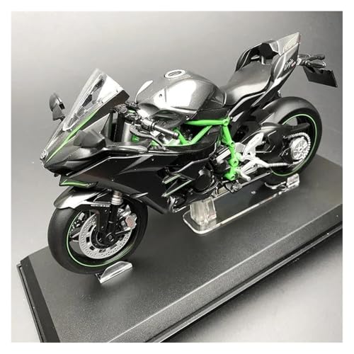 SYYANFEI Mini Alloy Motorrad Model 1:12 für SimulationsfahrzeugeKawasaki H2R H2 Aolly Modell Motorrad Sammlung Desktop Ornamente Geschenk Druckguss-Nachbildung(Grau) von SYYANFEI