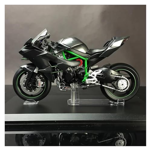 SYYANFEI Mini Alloy Motorrad Model 1:12 für SimulationsfahrzeugeKawasaki H2R H2 Aolly Modell Motorrad Sammlung Desktop Ornamente Geschenk Druckguss-Nachbildung(Schwarz) von SYYANFEI