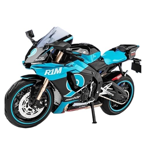 SYYANFEI Mini Alloy Motorrad Model 1:12 für YZF-R1M Legierung Motorrad DiecastStreet Cross-Country Modell Simulation Sound und Licht KidToy ​​Geschenk Druckguss-Nachbildung(Grün) von SYYANFEI