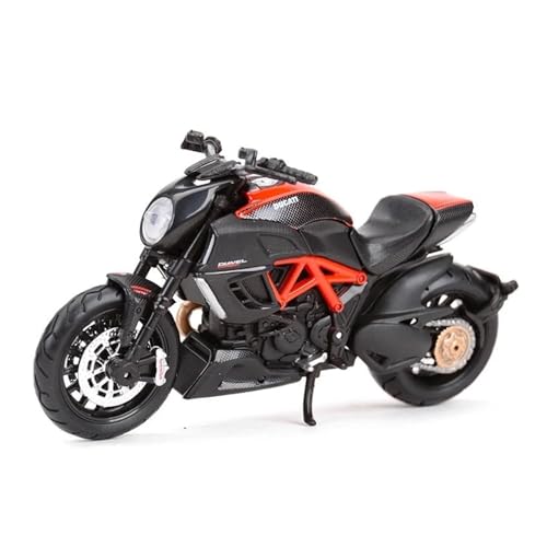 SYYANFEI Mini Alloy Motorrad Model 1:18 Für Ducati Diavel Carbon Statisches Druckgussauto Sammlerstück, Hobby Motorradmodell Spielzeug Druckguss-Nachbildung von SYYANFEI