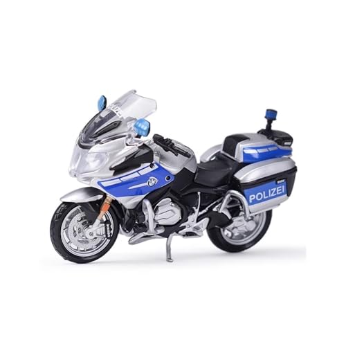 SYYANFEI Mini Alloy Motorrad Model 1:18 für BMW R1200 RT California Polizeiauto-Formmodell-Spielzeugsammlung Druckguss-Nachbildung(Blau) von SYYANFEI