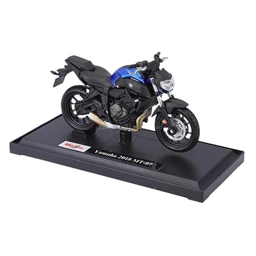 SYYANFEI Mini Alloy Motorrad Model 1:18 für Yamaha Highway MT-07 YZF-R1 2021 Simulation Legierung Motorrad Modell Spielzeugauto Druckguss-Nachbildung(Blau) von SYYANFEI