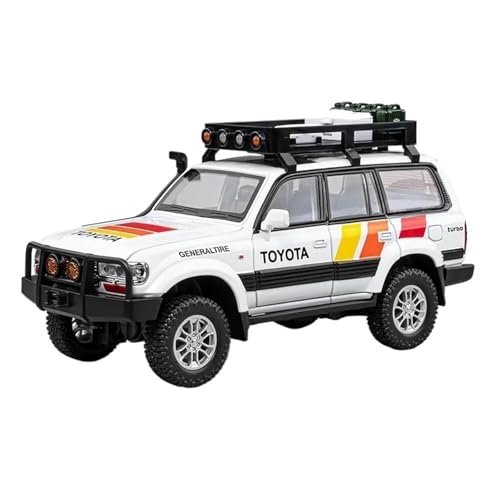 SYYANFEI Mini Alloy Motorrad Model 1:24 Für Toyota Land Cruiser LC80 SUV Legierung Diecast Modell Geländewagen Spielzeug Modell Sammeln Display Spielzeug Druckguss-Nachbildung(Weiß) von SYYANFEI