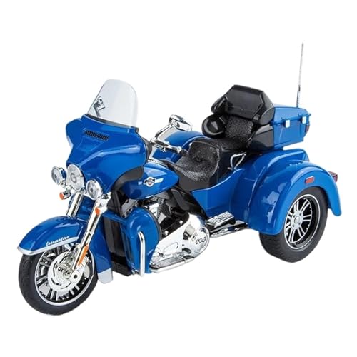 SYYANFEI Mini Alloy Motorrad Model 1:9 Für Tri Glide CVO 2021 Legierung Druckguss Motorrad Modell Spielzeug Fahrzeug Sammlung Sound Und LichtRoad Toys Druckguss-Nachbildung(Blau) von SYYANFEI