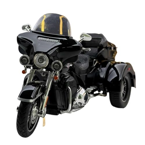 Mini Alloy Motorrad Model 1:9 Für Tri Glide CVO 2021 Legierung Druckguss Motorrad Modell Spielzeug Fahrzeug Sammlung Sound Und LichtRoad Toys Druckguss-Nachbildung(Schwarz) von SYYANFEI