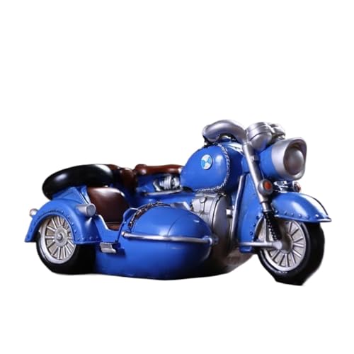 SYYANFEI Mini Alloy Motorrad Model Für Retro Nostalgie Motorrad Zuhause Wohnzimmer TV Schrank Bar Shop Motor Dreirad Dekor Cross Country Design Druckguss-Nachbildung(Blau) von SYYANFEI