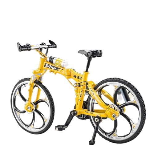 SYYANFEI Mini-Mountainbikespielzeug 1/8 für Klappfahrräder Legierung Mountainbike-Räder drehbar Radfahren Rennräder Kindergeschenke JungenMädchengeschenkdekoration(Yellow) von SYYANFEI