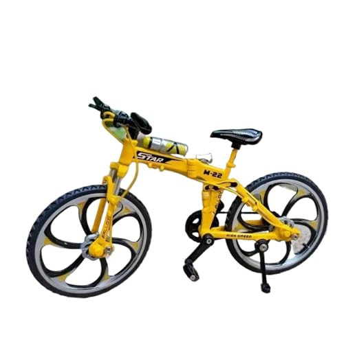 SYYANFEI Mini-Mountainbikespielzeug 1:8 für Mini Modell Legierung Boby Fahrrad Diecast Faltbare Tragbare Berg Simulation Sammlung Geschenke Spielzeug Jungen JungenMädchengeschenkdekoration(Yellow) von SYYANFEI