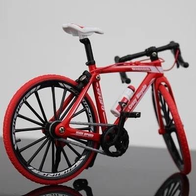 SYYANFEI Mini-Mountainbikespielzeug Fahrradmodell 1:10 zur Simulation von Fahrradkurvenstraßen-Mini-Rennspielzeugen für Erwachsene Sammlung Geschenke JungenMädchengeschenkdekoration(Rot) von SYYANFEI