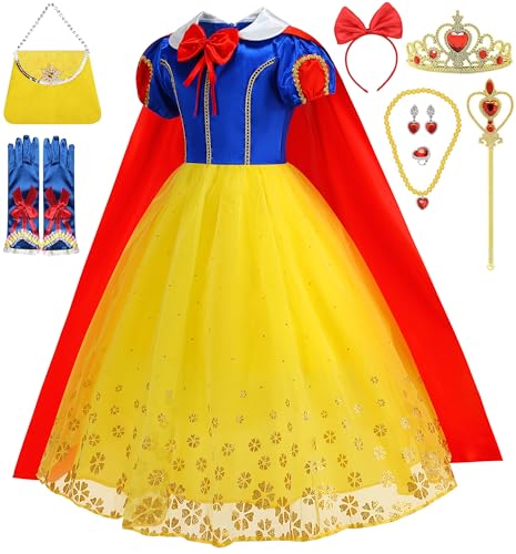 SYoimy Prinzessin Kostüm Kleid für Mädchen Prinzessin Dress Up Kostüm Geburtstagsfeier Halloween Cosplay mit Zubehör von SYoimy