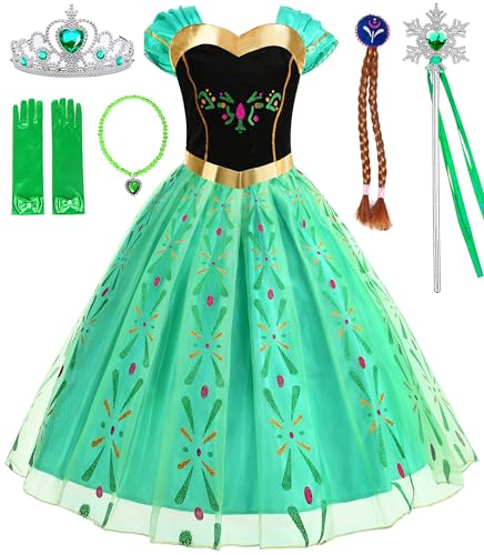 SYoimy Prinzessin Kostüm für Mädchen Prinzessin Kleid Halloween Cosplay Geburtstag Party Dress Up Kostüm mit Zubehör von SYoimy