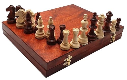 SZACHY-SZAFRANIEC - Schachspiel - Deluxe Schach No. 5 - Klappbox & 32 Staunton Schachfiguren No. 5 - Chess Set von SZACHY-SZAFRANIEC