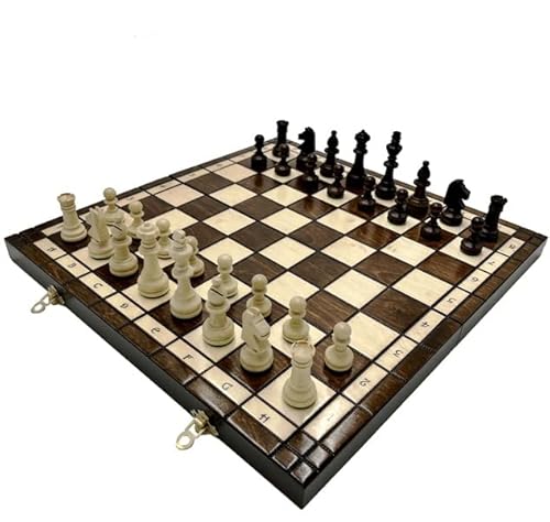 SZACHY-SZAFRANIEC - Schachspiel - Turnier Staunton No. 4 Classic - Klapp-Schachbrett | 38 x 38 cm | aus Holz & 32 Staunton 4 Schachfiguren - Chess Set von SZACHY-SZAFRANIEC