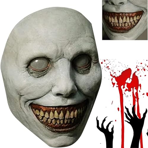 Halloween Maske,Horror Scary Halloween Mask,Lächelnder Dämon/Clown Cosplay/Gruseliger Halloween Demon/Karneval Fasching Böse Kostümparty-Requisiten für Damen Herren von SZBYH