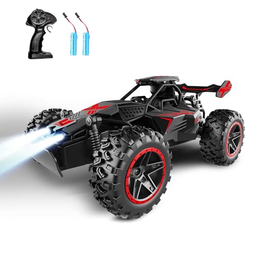 SZJJX Ferngesteuerte Autos, 2,4 GHz RC-Auto mit LED-Leuchten, 15+ km/h Hochgeschwindigkeits-RC-Monstertrucks für Jungenspielzeug, 2WD-Spielzeugauto für Jungengeschenke 3063 Schwarz Rot von SZJJX