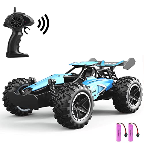 SZJJX Ferngesteuertes Auto, Hohe Geschwindigkeit RC Rennauto Rennfahrer, Fernbedienung LKW Fahrzeug, 20KM/H 2,4GHz 2WD Elektro Funkfernsteuerung Off-Road Buggy Spielzeug für Kinder Geschenk, Blau von SZJJX