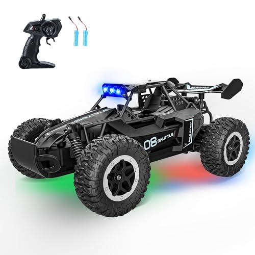 SZJJX Ferngesteuertes Auto ab 3 4 5 6 7 8+ Jahre,2.4Ghz RC Auto Spielzeug mit Alloy Gehäuse,LED Blinken,2WD 20KM/H Rennauto Ferngesteuert,RC Car Crawler Geschenke für Junge Mädchen Kinder Schwarz von SZJJX