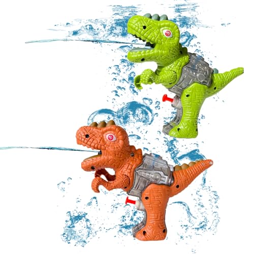2er-Pack Dinosaurier-Wasserstrahlpistole für Kinder,langlebige Dino-Pump-Action-Wasserspritzpistole für den Außenbereich,Wasserspritzspielzeug mit großer Reichweite für Pool-/Strand-/Hof-/Partyspiele von SZJYMY