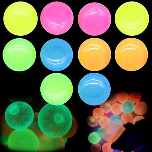 Glorbs Bälle, Glorbs klebrige Bälle zum Werfen an die Decke, klebrige leuchtende Stressbälle, Fidget-Spielzeug, leuchtet im Dunkeln, Stressabbau, sensorisches Spielzeug für Kinder und Erwachsene, von SZSFNMMY