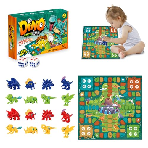 SZSMW Dino Spiel - Dinosaurier Spiel - Dinosaurier-Brettspiel - Ideal FüR Kinder, Erwachsene Und Familien,Um Ihre Strategischen FäHigkeiten,Ihr Regelbewusstsein Und Ihr Logisches Denken Zu Verbessern von SZSMW