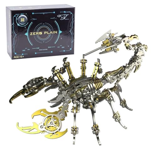 3D-Metall-Puzzle-Modellbausatz, 3D-Metall-Skorpion-König, DIY-Modellbausatz, Edelstahl-Puzzle mit Werkzeug (Gold) von SZSXYBZ