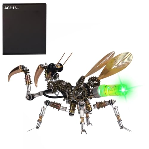 3D-Metall-Puzzle für Erwachsene, 3D-Metallspinnen-Modell, DIY-Kits mit 3 cm leuchtender LED-Kristallkugel (Mantis) von SZSXYBZ