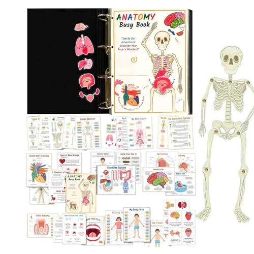 SZSXYBZ Buch für menschliche Anatomie für Kinder, beschäftigtes Buch für den Kindergarten, Vorschule, Lernaktivitäten, Buch für Kinder im Alter von 4–9 Jahren für Kinder, interaktives Anatomie-Buch von SZSXYBZ