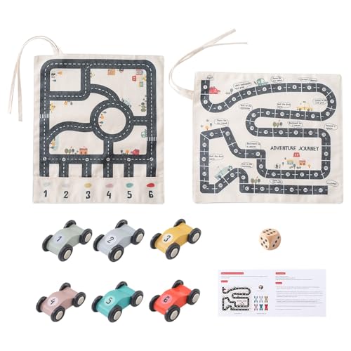 Canvas Car Toy Set, Segeltuch-Auto-Spielzeug-Set, Autorennbahn Tischdecke für Kinder, Cartoon Lastwagen Auto Spielzeug mit Spielmatte, Eltern-Kind-Interaktion Motorik-Spielzeugspiel (A) von SZXLSP